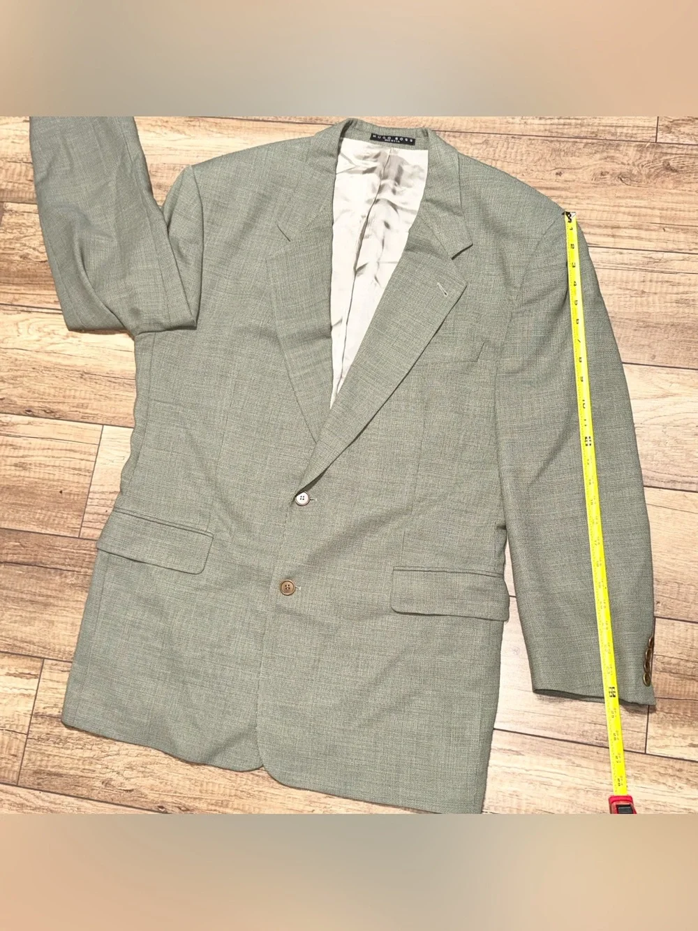 Hugo Boss Bigsby & Kruthers Wool Dark Tan USA Made Vintage 90s Blazer Mens 48R